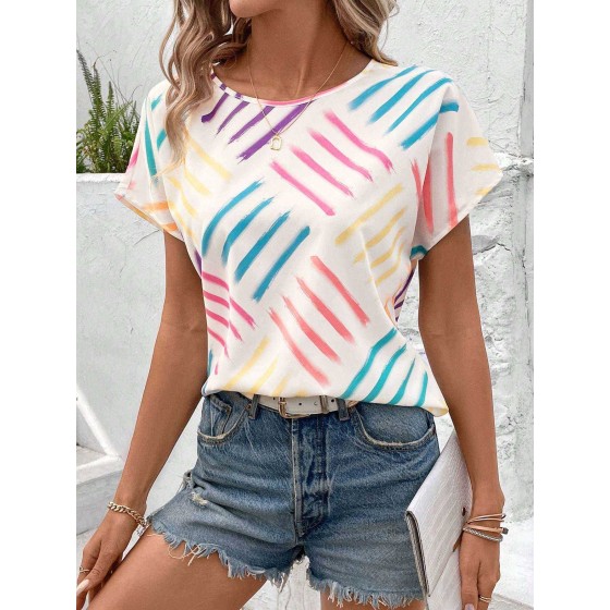 Artistic Multicolor Striped Top